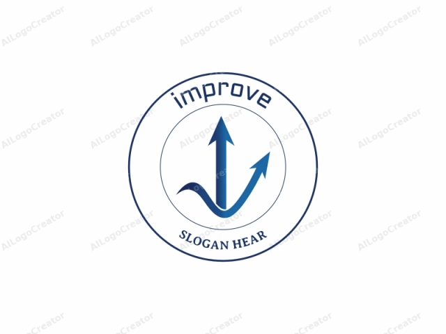 This is a minimalist digital logo consisting of three blue, upward-pointing arrows, with the leftmost arrow being the largest and the rightmost arrow being the smallest. The arrows are aligned vertically and arranged in a slightly curved, zigzag pattern,