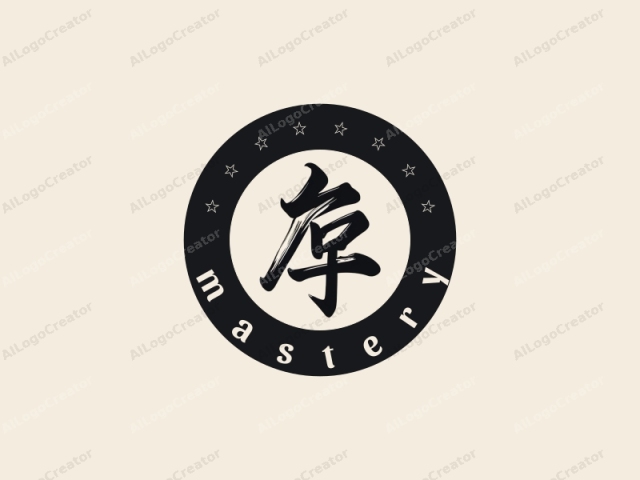 This is a digital illustration of a stylized Chinese character against a plain cream background. The character, rendered in bold black strokes, appears as a calligraphic symbol. Its design is fluid and dynamic, with varying brushstrokes that suggest movement