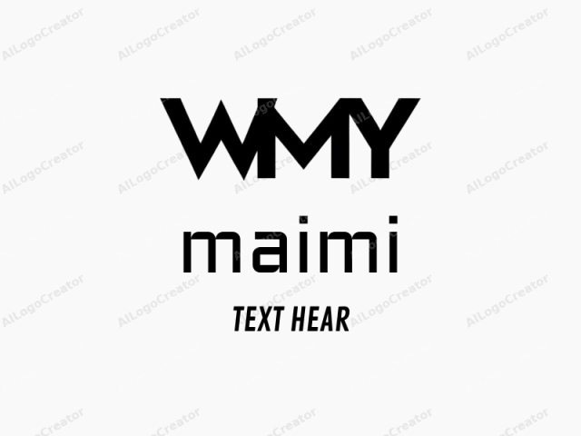 Dies ist ein minimalistisches digitales Logo, das die Worte "WWMY" in fetten, großgeschriebenen Buchstaben zeigt. Die Buchstaben sind in einer sauberen, serifenlosen Schriftart dargestellt, mit einer einheitlichen Strichstärke und einem konsistenten, scharfen Winkel. Jeder Buchstabe ist schwarz