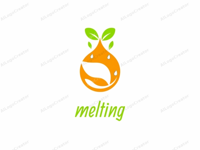 This is a minimalist, vector-style logo featuring an abstract representation of an orange fruit, specifically a tangerine, with stylized, simplified features. The logo is set against a clean white background, enhancing the vivid, bright colors used. The