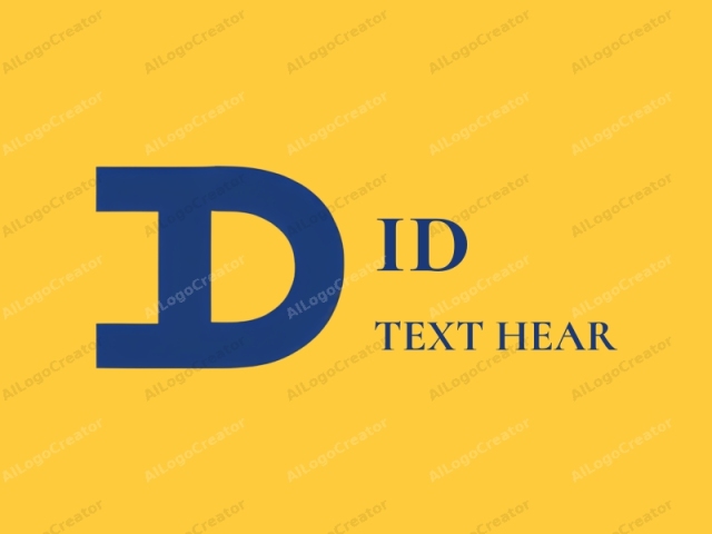 The image is a digital graphic featuring a bold, uppercase letter "D" centered on a solid yellow background. The letter is rendered in deep blue with a smooth, sans-serif font, giving it a modern and clean appearance. The blue color contrasts