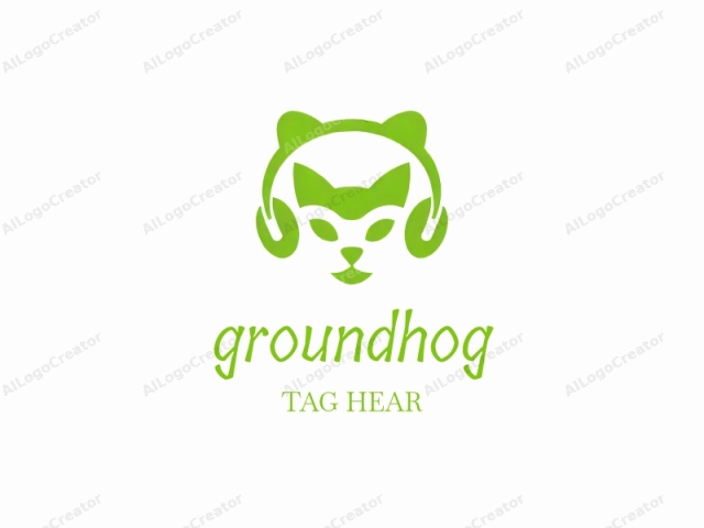 eine stilisierte Katze. Das Logo zeichnet sich durch ein schlankes, minimalistisches Design mit klaren Linien und lebhaften Grüntönen aus. Im Mittelpunkt ist ein stilisiertes Katzengesicht prominent dargestellt, das scharfe und eckige Merkmale aufweist, darunter spitze Ohren und eine kleine Nase. Darüber