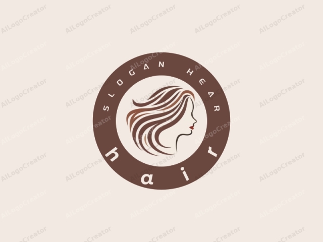 a stylized female head in profile view. The image features a minimalistic and elegant design with a focus on clean lines and smooth contours. The head is depicted in a sleek, flowing hair style that curves and waves, showcasing the grace and sophistication