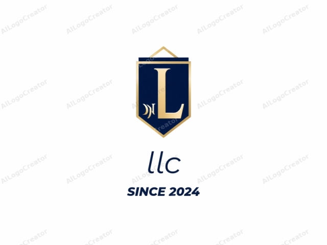 The logo features a stylized, shield-like emblem. It consists of a deep blue background with a prominent golden-yellow letter "L" at the center. The letter "L" is tall and slim, with a smooth, elegant curve that gives