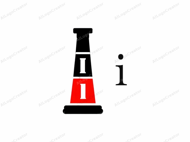 a lighthouse. The lighthouse, depicted in a minimalist, flat design, is centrally positioned against a plain white background. The lighthouse features three distinct sections, each section having a different color. From top to bottom, the first section is