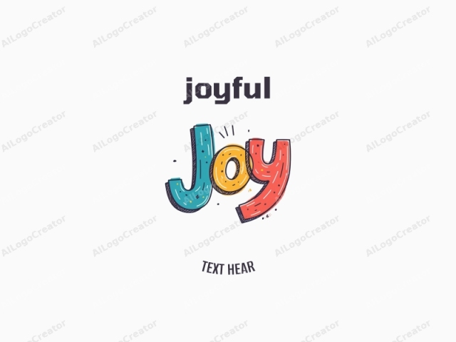 The image is a digital drawing featuring the word "Joy" prominently displayed in bold, playful lettering. Each letter is colored differently, adding a vibrant and joyful aesthetic. The letters "J", "Y", and "O" are colored teal