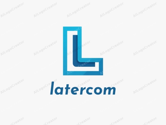 The logo is a stylized, abstract letter "L" in a modern design. The letter is composed of multiple geometric shapes, each representing different sections of the "L." The outer edge of the "L" is in a vivid blue,