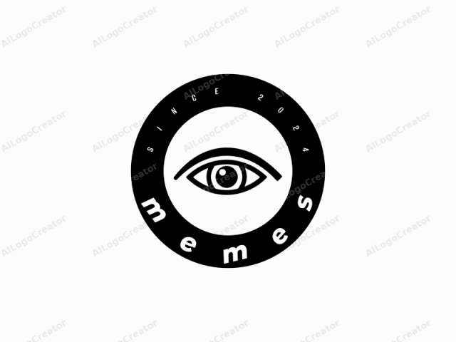 Este es un logotipo minimalista y monocromático que consiste en un ojo estilizado, representado en negro sobre un fondo blanco puro. El ojo está posicionado centralmente, con la pupila y el iris claramente definidos. El párpado superior del ojo es grueso y curvado