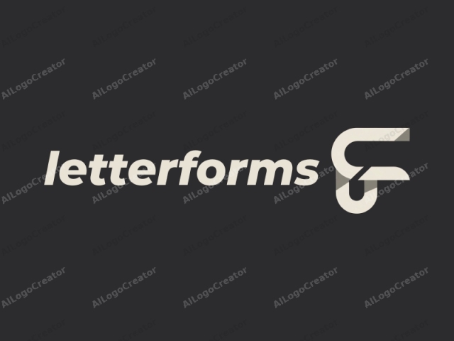 This is a minimalist logo design featuring a sleek, abstract shape. The logo is composed of two interlocking, stylized, uppercase letters "F" and "G", each crafted in a smooth, flowing, sans-serif font. The letters are