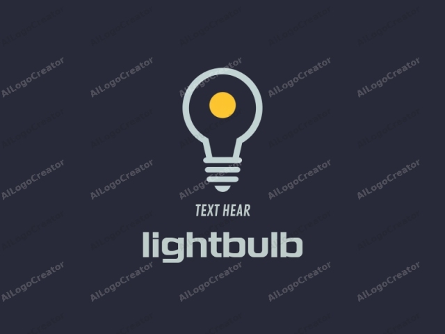 This is a minimalist, flat design logo featuring an electric bulb symbol. The bulb is depicted with a thin, white outline, resembling a light bulb without any filament. Inside the bulb, a bright yellow circle represents the glowing filament. The base of