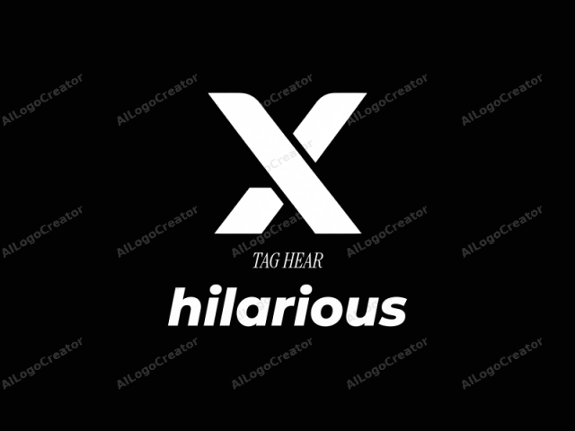 La imagen es un diseño de logotipo minimalista en blanco sobre un fondo negro. El elemento central es una "X" formada por dos líneas diagonales que se cruzan. Estas líneas son audaces y rectas, con bordes afilados, y se cruzan en un punto en