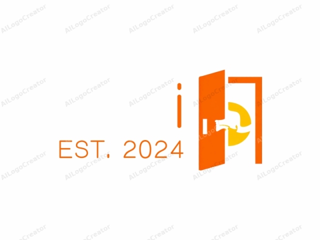 The logo is a simple, minimalist design featuring two primary colors: orange and yellow. The orange color dominates the upper half of the logo, while the yellow color occupies the lower half. The orange portion of the logo resembles a stylized door,