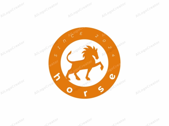 The image is a stylized, flat, silhouette illustration of a mythical horse, commonly known as the Pegasus. The horse is depicted in a dynamic pose, with one front hoof lifted gracefully upward, suggesting a sense of movement or action. The