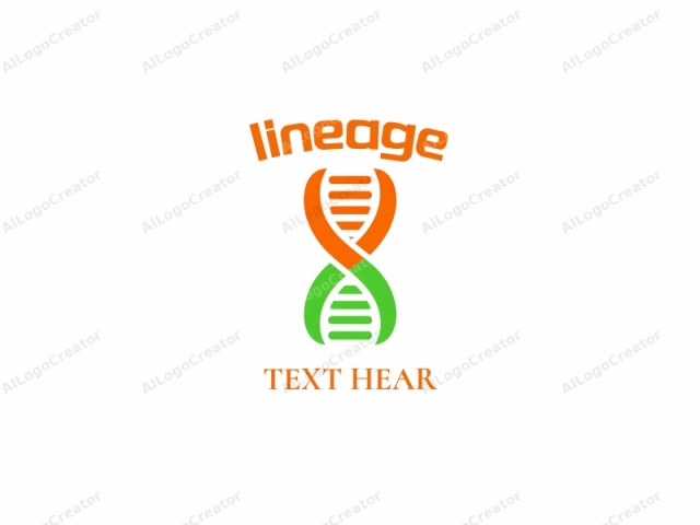 This logo features a stylized representation of a double helix, an iconic symbol associated with DNA. The double helix is simplified yet distinct, with each strand colored in two distinct hues: one strand is colored orange, and the other is colored