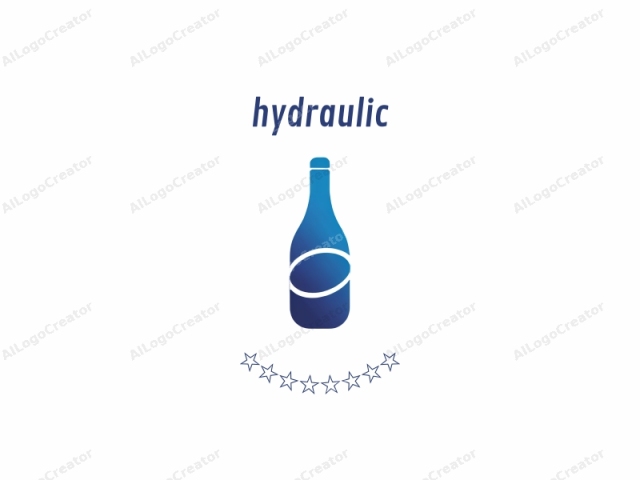 This is a minimalist, digital logo design, featuring a blue bottle silhouette against a stark white background. The bottle is stylized in a simple, geometric form with smooth, curved lines that give it a modern and sleek appearance. The design uses a