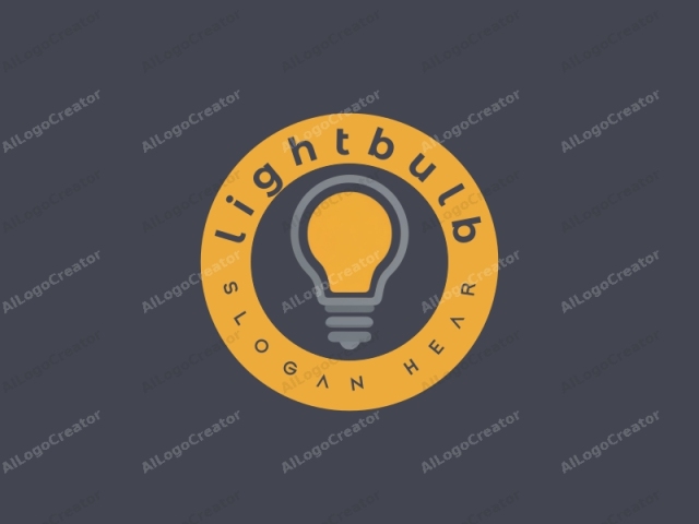 The logo image features a simple, minimalist design of a light bulb centered on a dark grey background. The light bulb is depicted in a modern, flat style, with a smooth, oval-shaped bulb and a classic three-pronged base. The