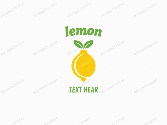 La imagen del logo es una representación simple, minimalista y geométrica de un limón. Está centrada sobre un fondo blanco limpio. El limón en sí está representado en un color amarillo sólido y audaz. El limón es redondeado en la parte superior y ligeramente curvado