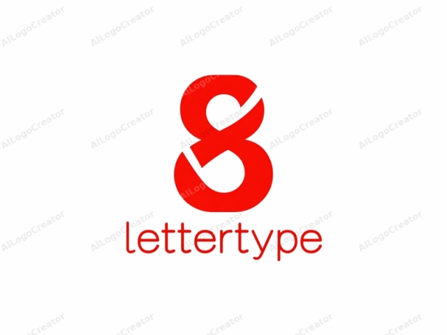 an abstract number eight. This number eight is depicted in a stylized, minimalist form, characterized by clean, straight lines and a bold red color against a stark white background. The red number eight is designed with a modern, sans-serif font,