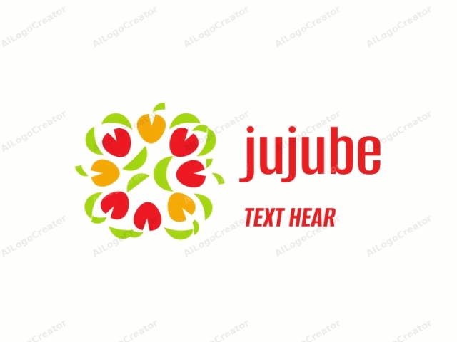 The image is a simplified, colorful, abstract logo that evokes a sense of circular symmetry and vibrancy. Centered against a plain white background, the logo features eight distinct shapes arranged in a circular pattern, each representing a different color.