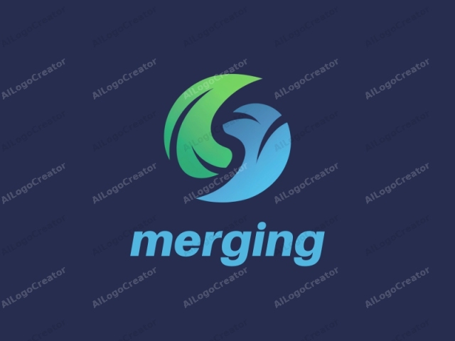 This logo is a modern, abstract design, featuring two stylized, interlocking elements forming a circular shape. One element is green and represents leaves, while the other is blue and suggests water. The two elements merge seamlessly, creating a continuous loop
