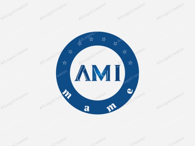 This is a stylized logo featuring bold, sans-serif letters that prominently display the acronym "AMI." The letters "A" and "M" are in the same color, a deep royal blue, creating a striking contrast against the plain, light