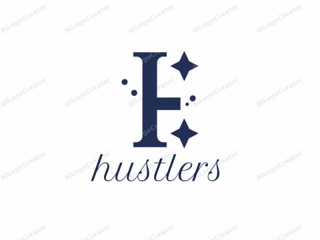 โลโก้นี้มีตัวอักษร "H" ที่โดดเด่นและมีสไตล์ในสีน้ำเงินเข้ม ตัวอักษร "H" อยู่ตรงกลางและครอบคลุมพื้นที่ส่วนใหญ่ของภาพ รอบตัวอักษร "H" มีรูปดาวขนาดเล็กหลายดวง