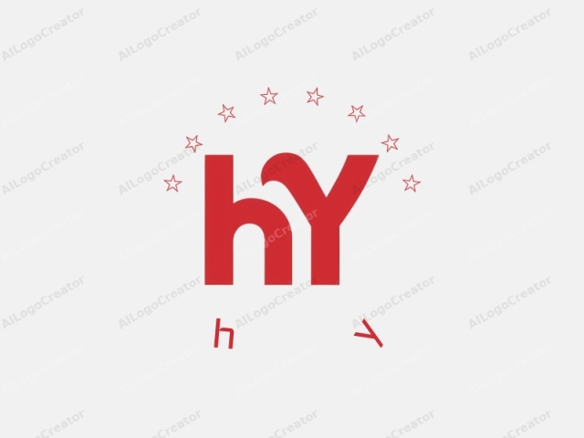 Dies ist ein digitales Logo-Design mit einem minimalistischen und modernen Ästhetik. Das Bild zeigt einen stilisierten Buchstaben "H" in einer mutigen, roten, serifenlosen Schrift, zentriert vor einem einfachen weißen Hintergrund. Der Buchstabe "H" ist mit einer leichten