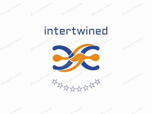 focusing on its visual elements and symbolism. This logo, prominently featuring an abstract design, consists of two interlocking, curved lines that resemble waves or flowing energy. The upper and lower sections of the logo are distinct in color, with the top portion