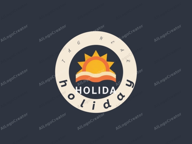 Das Logo ist eine digitale Illustration eines stilisierten Sonnensymbols, kombiniert mit dem Wort "HOLIDA" in einer kühnen, großgeschriebenen Schriftart. Die Sonne wird in einem lebhaften orange-gelben Farbton und mit einem einfachen Design dargestellt, das eine glatte, abgerundete Form aufweist.