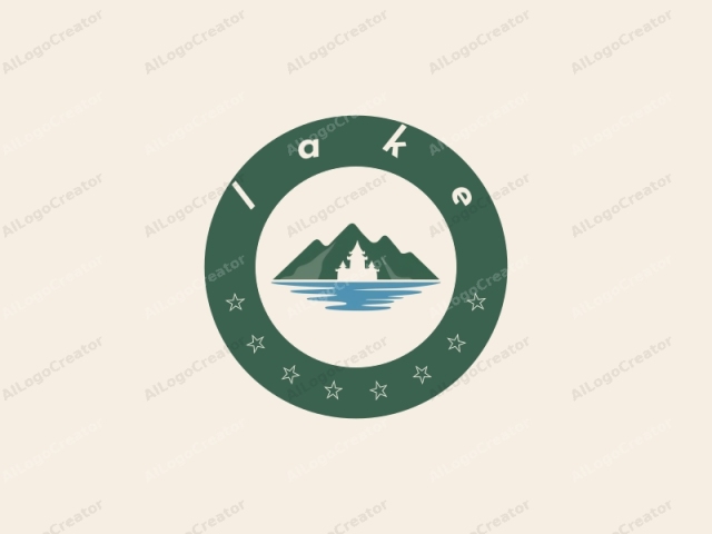 emphasizing its key features and evoking a specific mood or concept. This is a minimalist logo illustration depicting a stylized mountain landscape. The background is a neutral, cream-colored canvas, providing a clean and serene visual backdrop. 

The central element is