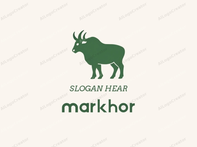 La imagen del logo presenta un dibujo simple y minimalista de una silueta de toro, representado en un color verde oscuro sólido sobre un fondo crema claro. El toro está representado mirando hacia la izquierda, de pie con su cabeza y cuerpo ligeramente girados hacia la izquierda, dando una sensación tridimensional.