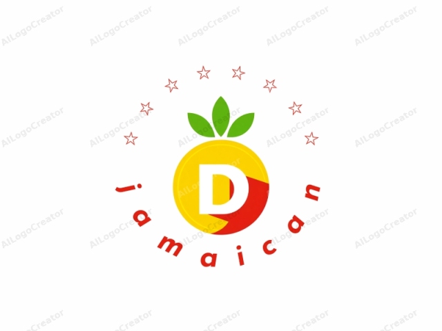 This is a digitally created, minimalist logo featuring a circular shape with a vibrant color scheme. The logo consists of a prominent letter "D" occupying the central portion of the circle. The "D" is white and bold, standing out against the