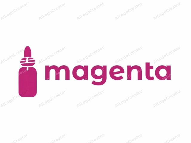 Dieses Bild ist ein einfaches, vektorstilisiertes Logo, das eine lebendige Magenta-Flasche mit einem Tropfer zeigt. Die Flasche ist in einem festen, undurchsichtigen Magenta dargestellt und hat eine quadratische Basis, die sich nach oben verjüngt, wo sich ein Tropfer befindet