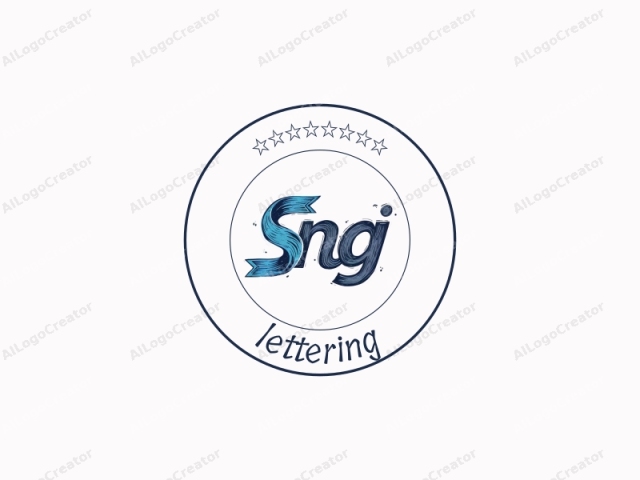 Este es un logo digital que presenta la palabra "SNJ" en un estilo moderno y estilizado. Las letras están diseñadas en un estilo dinámico y fluido, que se asemeja al flujo de pintura o tinta. La "S" es de un azul marino oscuro con