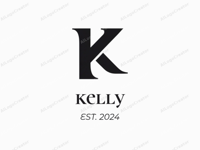 ซึ่งมีลักษณะเป็นตัวอักษร "K" แบบ sans-serif ตัวหนาที่มีการออกแบบที่เป็นเอกลักษณ์ ตัวอักษร "K" ถูกแสดงในสีดำ เพื่อให้มีความคมชัดสูงเมื่อเทียบกับพื้นหลังสีขาว ตัวอักษร "K" ถูกออกแบบให้มีเส้นโค้งที่เรียบ