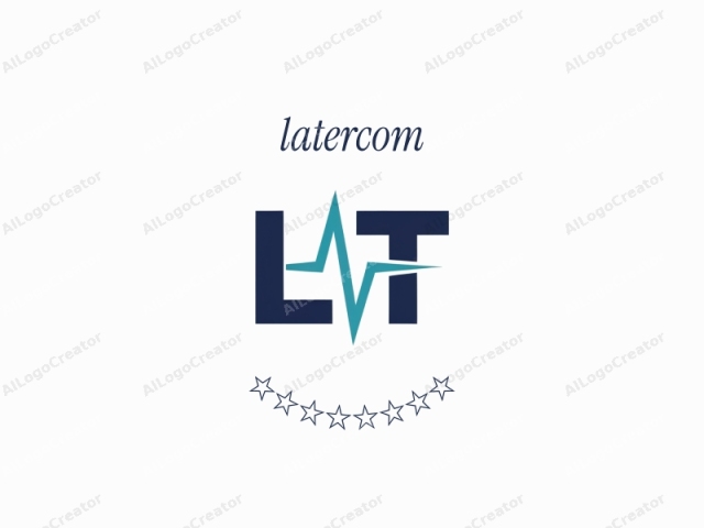 This is a digital logo featuring a clean and modern design. The logo consists of two prominent components: the letters "L" and "T" in uppercase, with a stylized electric blue line connecting them in the shape of an electrical heart rhythm