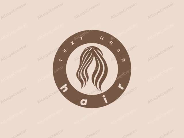 The image is a minimalist, vector graphic logo depicting stylized hair. It features a simple, clean design with a smooth, flowing aesthetic. The logo consists of brown, wavy lines that create the impression of hair. The brown lines are carefully