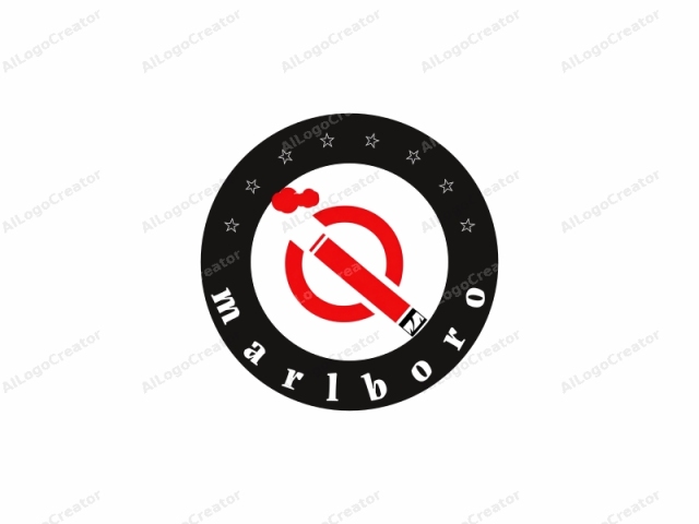 This logo is a simplified, graphic representation of a smoking prohibition sign. The image consists of bold red lines against a stark white background. The logo features a red circular prohibition symbol with a red horizontal bar crossing through it diagonally. On the right