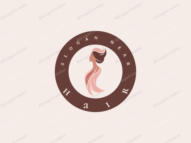 in a minimalistic style. The logo features a stylized profile of a woman's head and neck, rendered in a modern, abstract manner. The woman's face is turned to the left, with her eyes closed and a serene expression. She has