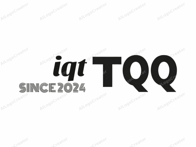 這是一個數位圖形，以粗體無襯線字體顯示「TQQ」一詞。字母「T」和「Q」以大寫、黑色和無襯線字體風格突出顯示。字母「T」位於