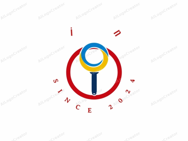 The image is a digital logo, designed in a clean, modern style. It features a stylized representation of a magnifying glass. The magnifying glass is depicted in a circular shape, occupying the center of the image. The glass itself is