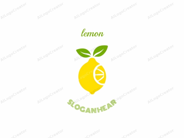 Este logotipo presenta una representación estilizada y minimalista de un limón. El limón se muestra en un color amarillo sólido y audaz, ocupando la parte central de la imagen. El limón está posicionado con su parte superior curvada ligeramente hacia la izquierda y ligeramente inclinado