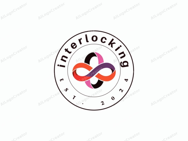 The image is a minimalist logo consisting of a stylized infinity symbol. The infinity symbol is prominently centered and composed of two continuous, interlocking loops. The loops are designed with a gradient color scheme, transitioning from vibrant red at the tips to deep