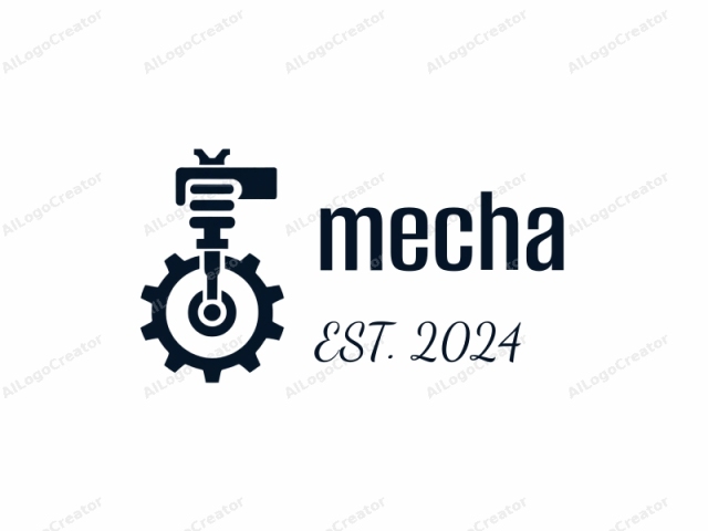 a mechanical gear with a hand holding it. This logo features a stylized, solid black illustration against a plain white background. At the top, a human hand in profile is depicted gripping the upper part of a coiled spring. The spring appears