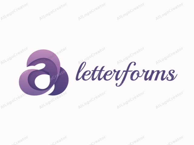 This is a digital graphic logo featuring a smooth, abstract shape composed of two interlocking, fluid curves. The central theme is a stylized letter 'A,' though the form is simplified and abstract. The color palette includes a gradient of deep purple