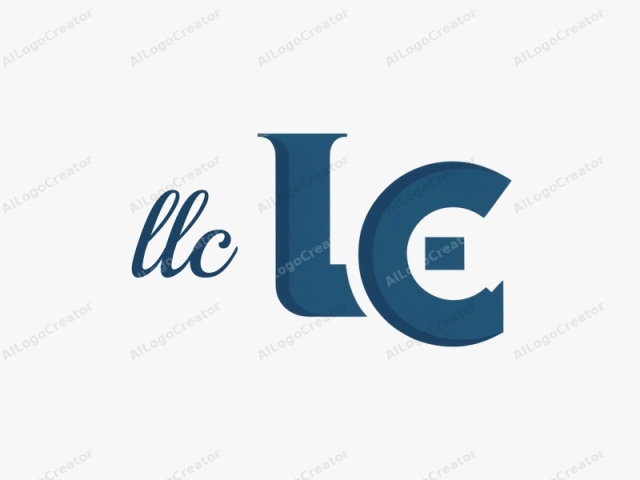 The image is a minimalist, digital graphic logo featuring a stylized monogram. The logo consists of the uppercase letters "L" and "C," each rendered in a solid, dark blue color and sans-serif typeface. The "L"