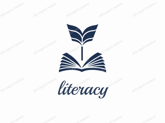 focusing on a clear, concise description of the subject matter, style, and intended audience. The image features a minimalist, vector-based design, characterized by clean lines and solid shapes. It depicts a stylized book icon. The book is illustrated in