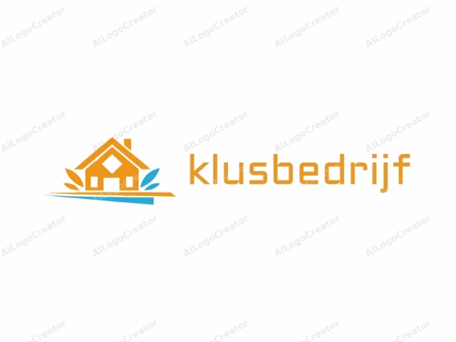 This logo is a simplified, minimalist design, consisting of a stylized house illustration against a white background. The house, depicted in an orange color, features a triangular roof with two distinct, diamond-shaped windows at its base. The house is centrally