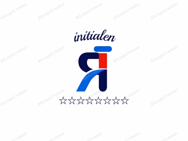 Este es un diseño de logotipo que presenta una letra R estilizada. La letra se representa en un estilo audaz, moderno y minimalista. El logotipo consta de tres colores principales: azul, rojo y negro. Los componentes azul y negro forman la mayor parte