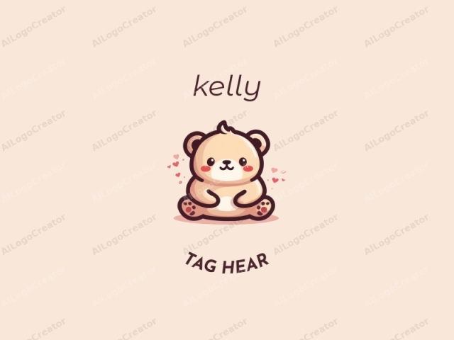 นี่คือภาพวาดดิจิทัลในสไตล์การ์ตูนน่ารัก แสดงถึงตุ๊กตาหมีพลัช หมีมีร่างกายกลมและอวบอ้วน ขนสีเบจอ่อนและมีสีน้ำตาลเข้มรอบหู จมูก และเท้า มันนั่งตัวตรง